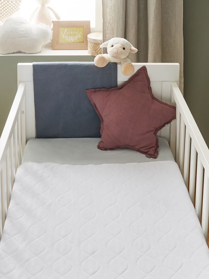 Protector de colchón ultra absorbente 'P'tit Albatros' - Blanco