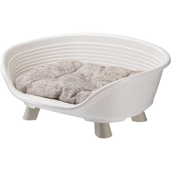 Cesta con cojín de relajación blanca - Tamaño M - 64 x 48 x 25 cm - FERPLAST