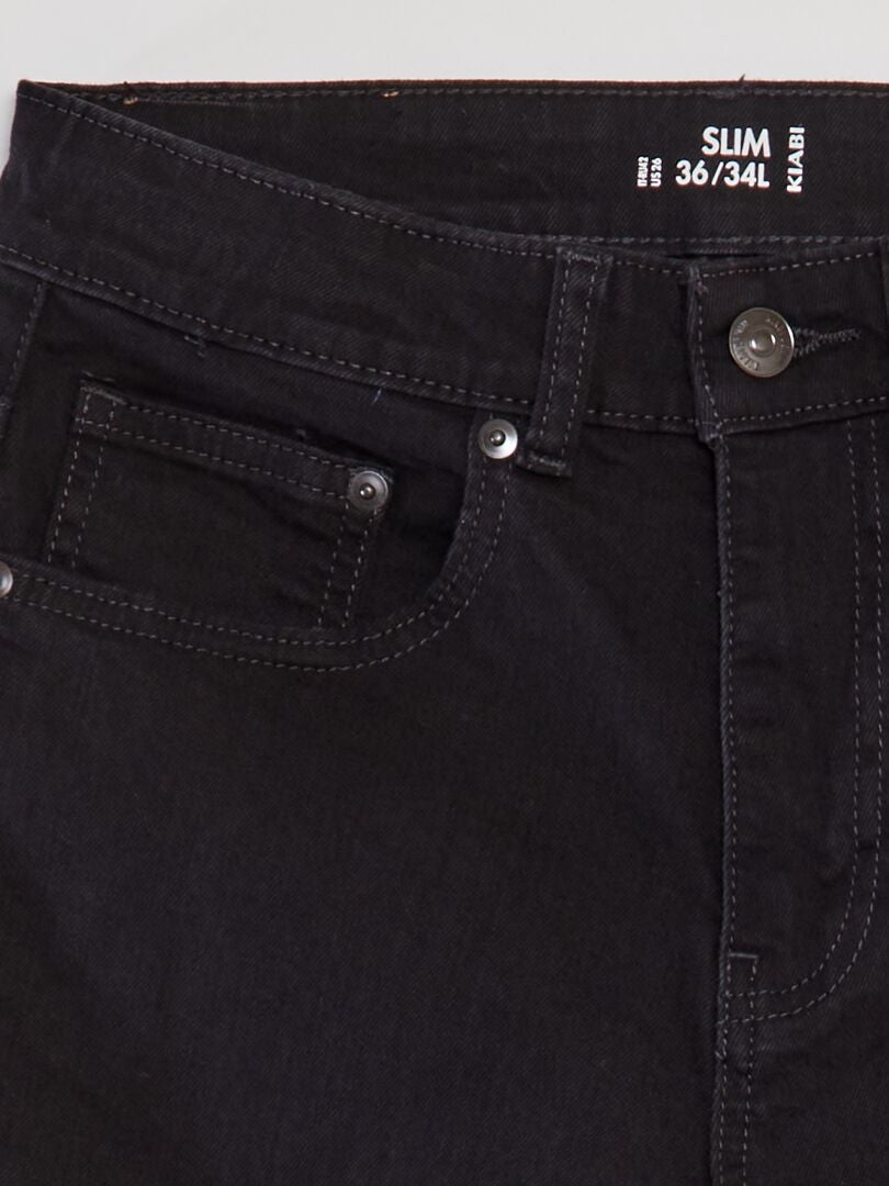 Slim fit jeans met 5 zakken - Maat L34 - Zwart