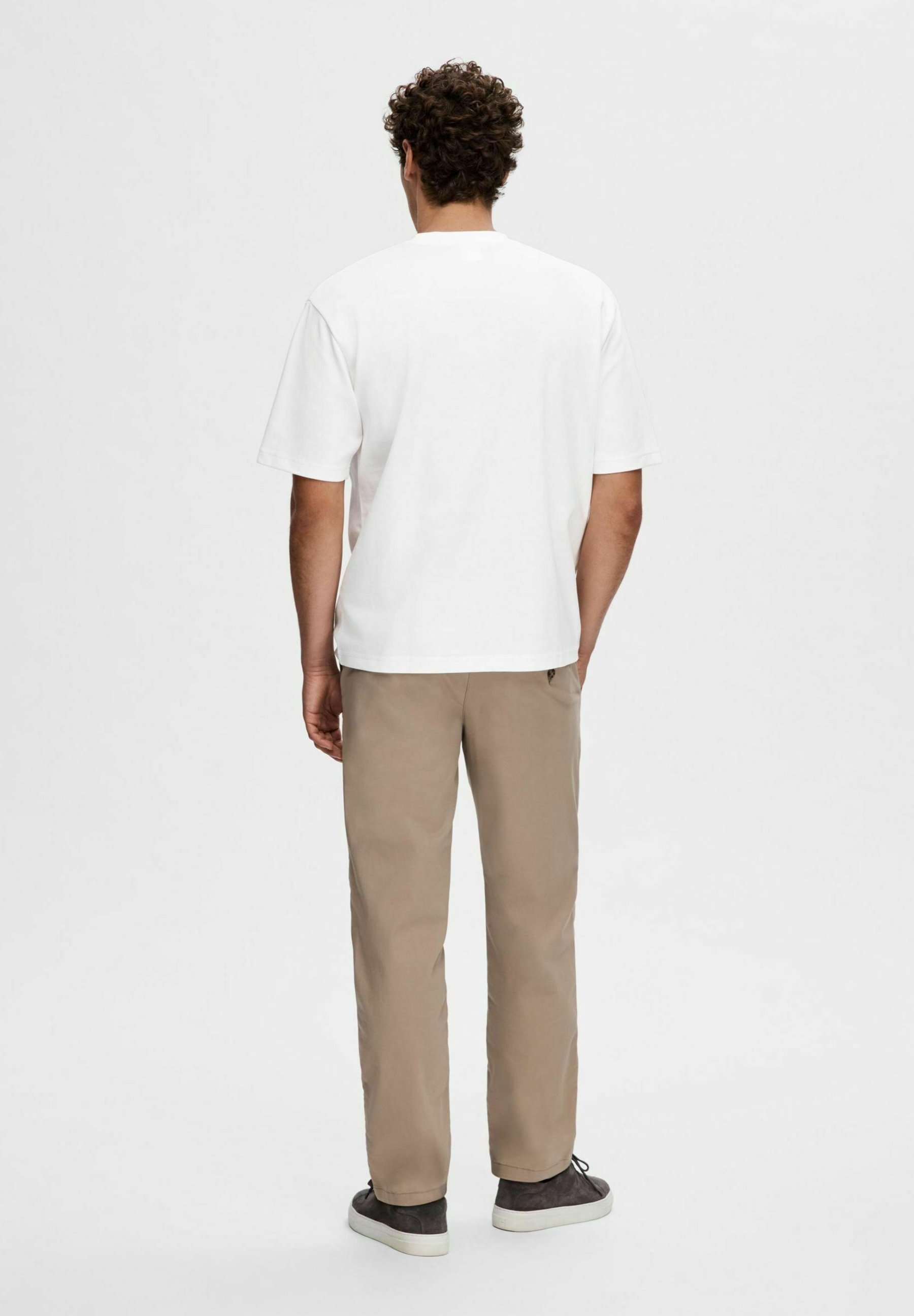 Selected Homme SLHLOOSEOSCAR O-NECK - T-shirt basic - bianco brillante