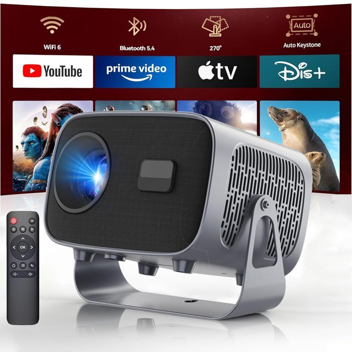 Proyector portátil de tiro corto 4K con enfoque automático, 400 ANSI, de 30
