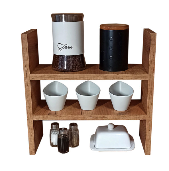 Minimalistyczna półka kuchenna na przyprawy dąb craft - Zenix