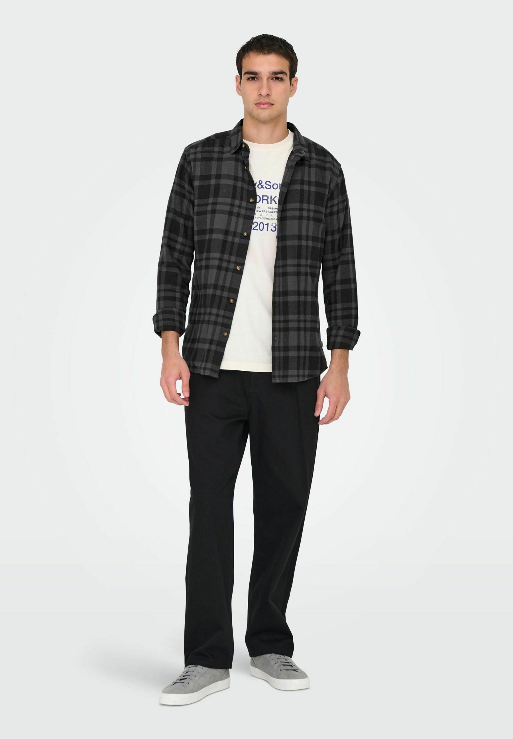 Camicia a quadri Only & Sons ONSGUDMUND - Camicia - nero intenso