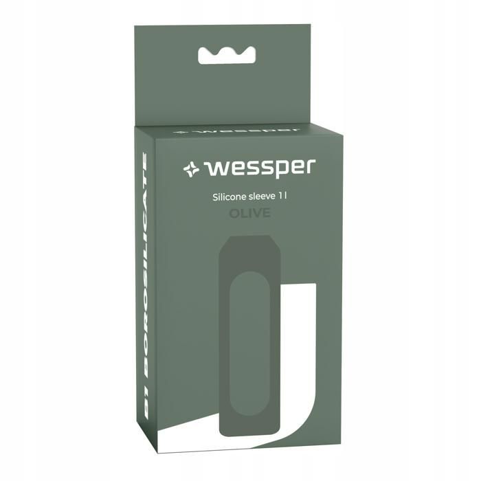 Silicone sleeve for a glass bottle - Wessper B1 Borosilicate 1L - Olive color