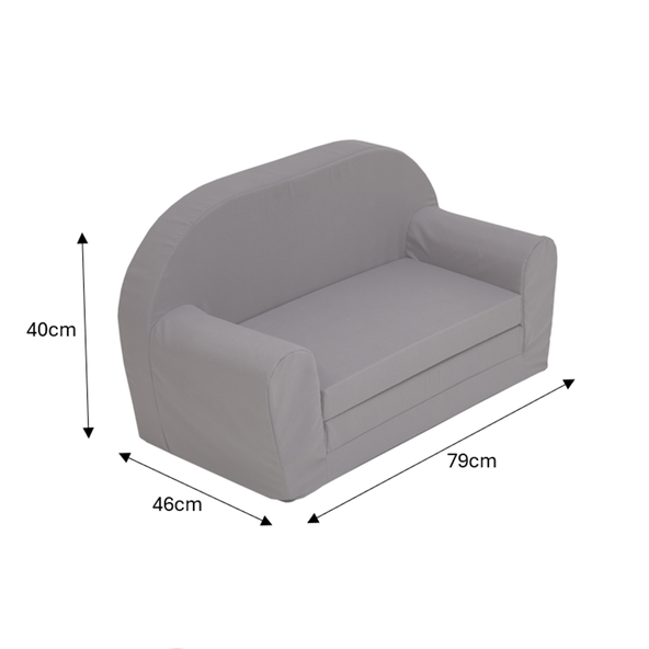 Children's sofa fold-out, grey