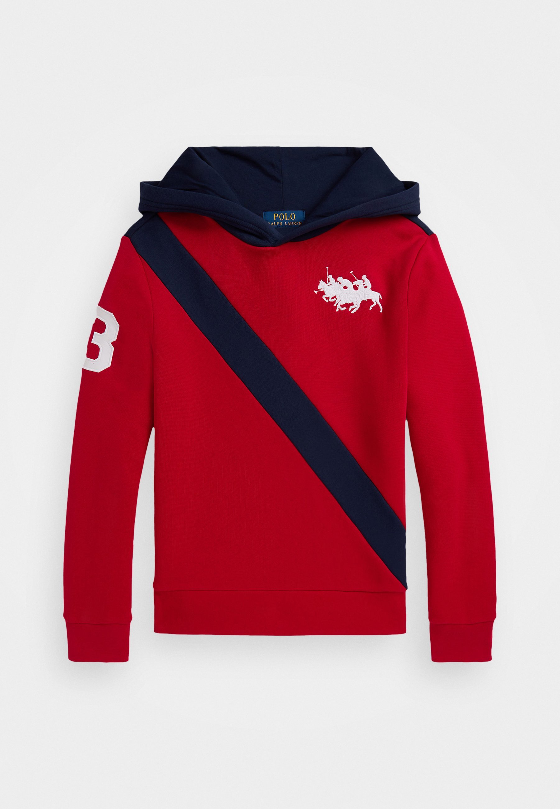 Polo Ralph Lauren TRIPLE PONY FLEECE HOODIE - Hoodie - rood/verfijnd marineblauw