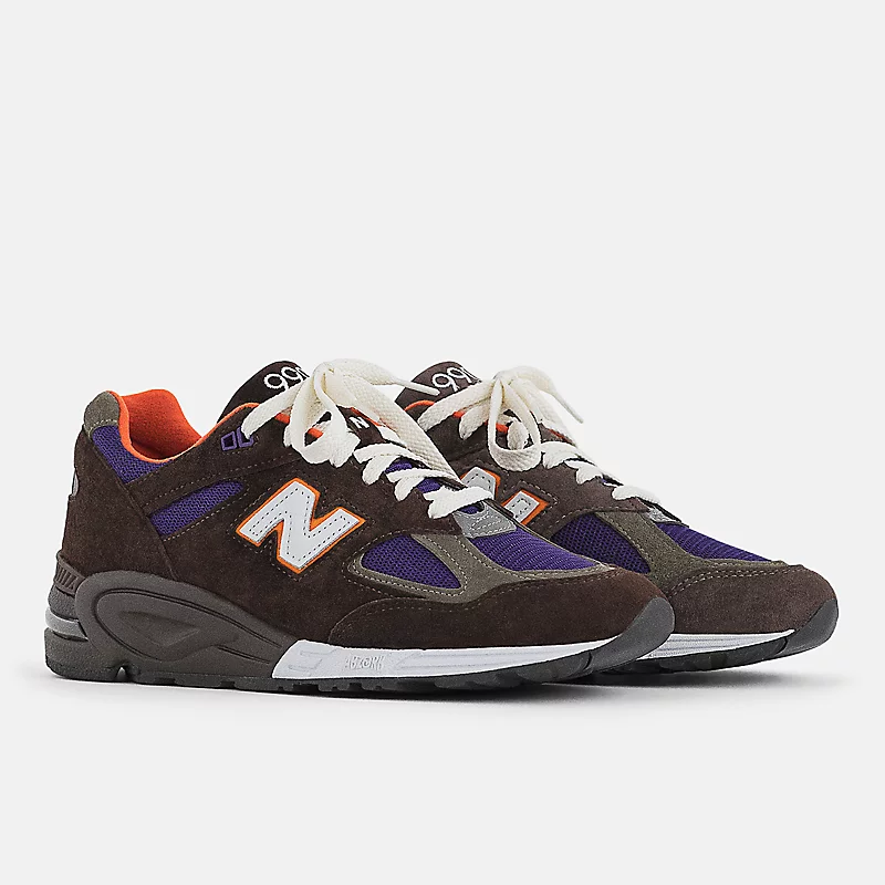 Heren, gemaakt in de VS 990v2 - Bruin met grijs