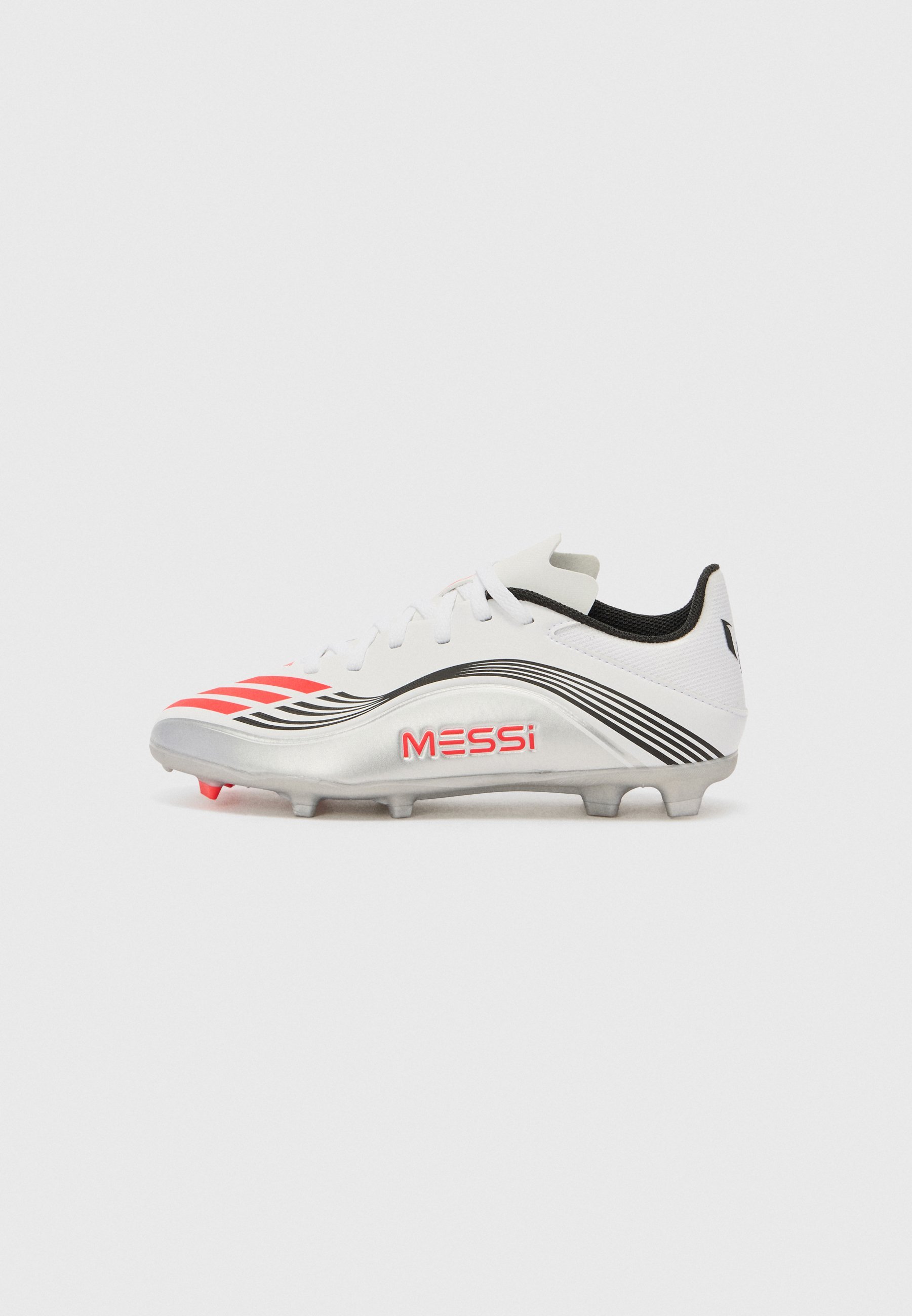 adidas Performance F50 MESSI LEAGUE FG/MG UNISEX - Voetbalschoenen voor stevige ondergrond - wit/helder rood/zilverkleurig