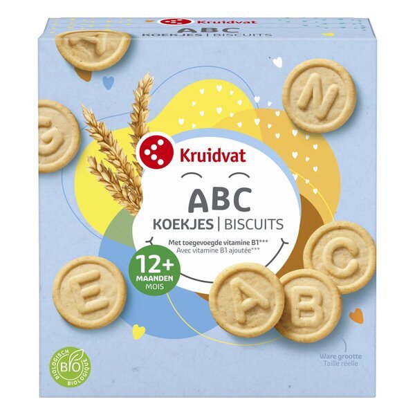 „Kruidvat“ 12+ metų ekologiški ABC sausainiai<br>100 g
