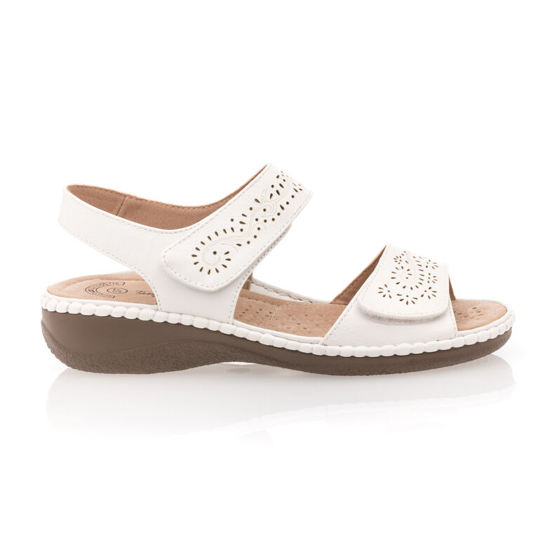 Weiße Damensandalen / Zehenfreie Schuhe