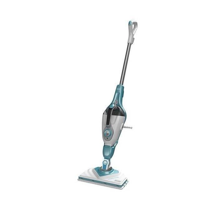 BLACK & DECKER - - Balai vapeur filaire - 11 en 1 - 1600 W - réservoir 500ml (dure 20min) - SteamMitt - blanc/turquoise - BHSM166DSM