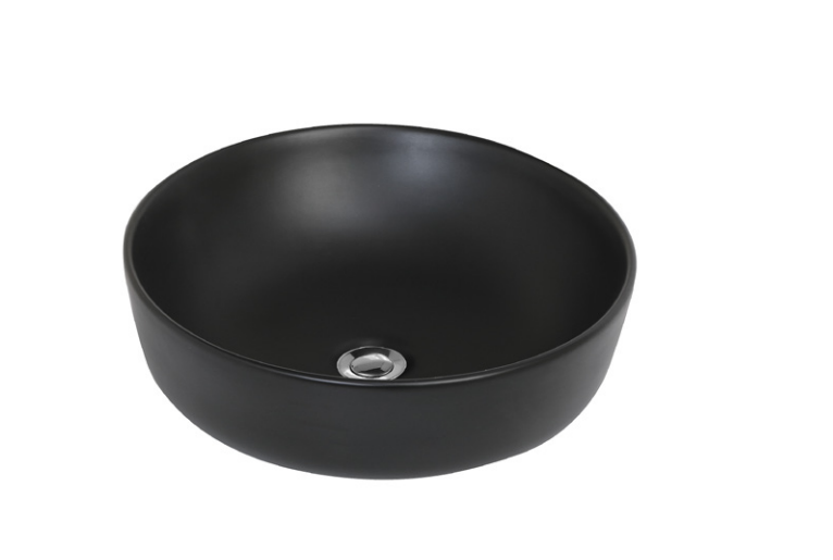 Umywalka Nablatowa Ceramiczna Owalna Czarna Moon