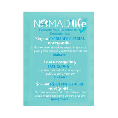 Nomad Life Pleťový peeling s minerálními solemi a hrubým cukrem, Exfoliační peeling s minerálními solemi z Mrtvého moře, 12 ml