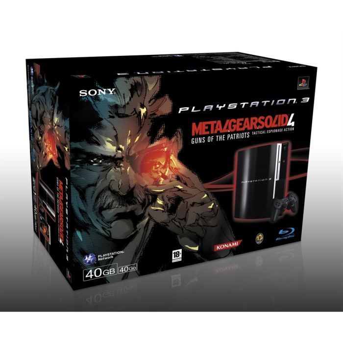 Consola Sony PlayStation 3 / PS3 + Metal Gear Solid 4 - Sony - Full HD - Blu-Ray - 40 GB - Paquete - Negro