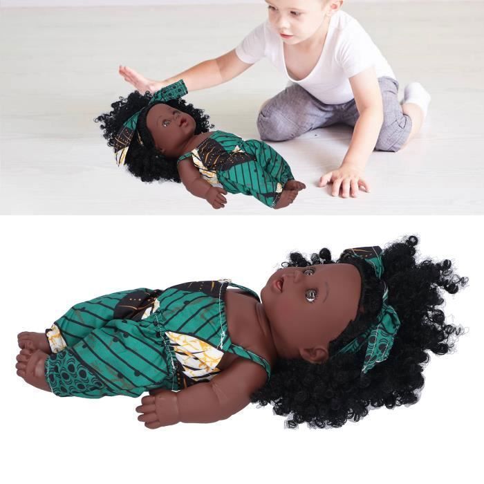 Poupée Reborn OMABETA 30 cm - Bébé africaine fille - Peau noire - Cheveux noirs - Jeux poupee Q12.042