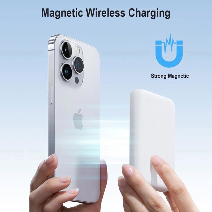 Batterie  Externe - ZISONIX - Magsafe - 5000mAh - Induction - Compatible iPhone et Samsung