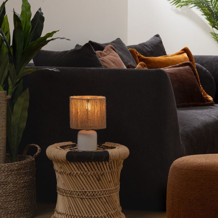 Lámpara de mesa Koby blanca, 24 cm de altura - Atmosphera Interior Designer