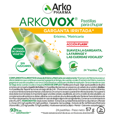 Arkovox pastilky na krk s příchutí máty a eukalyptu 24 pastilek