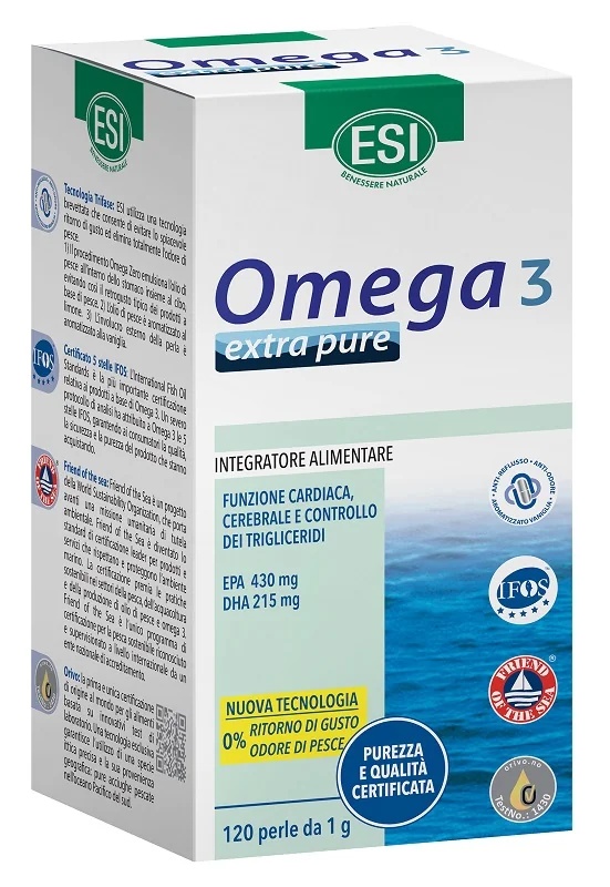 ESI ESI Omega 3 Extra Pure 120 perli Dodatak prehrani s omega-3 masnim kiselinama i vitaminom E