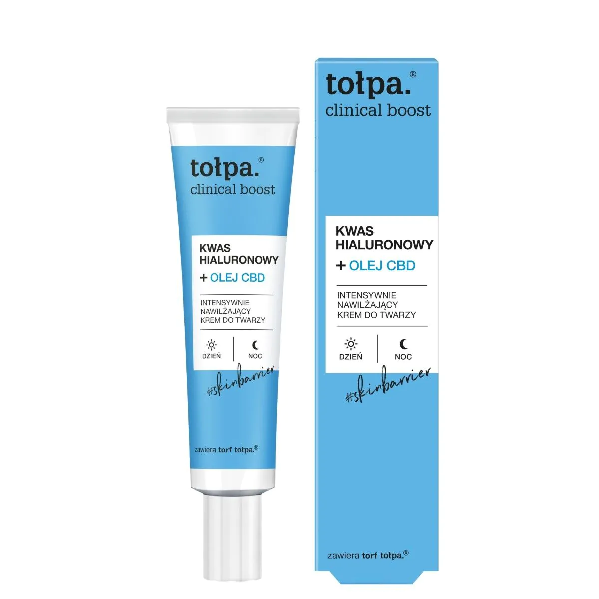 Tołpa Clinical Boost Kwas Hialuronowy + Olej CBD Intensywnie nawilżający krem do twarzy
