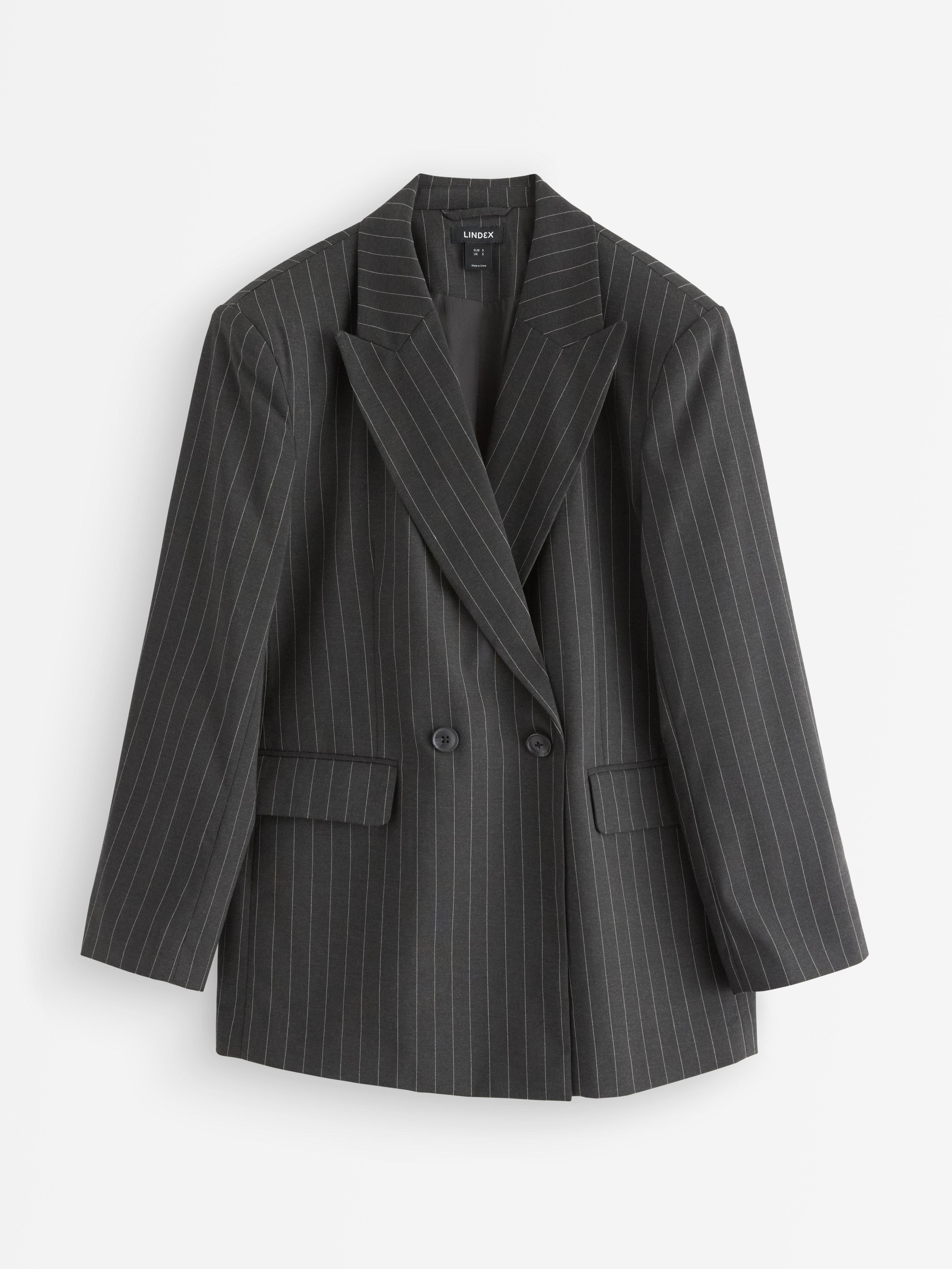 Blazer gris à fines rayures