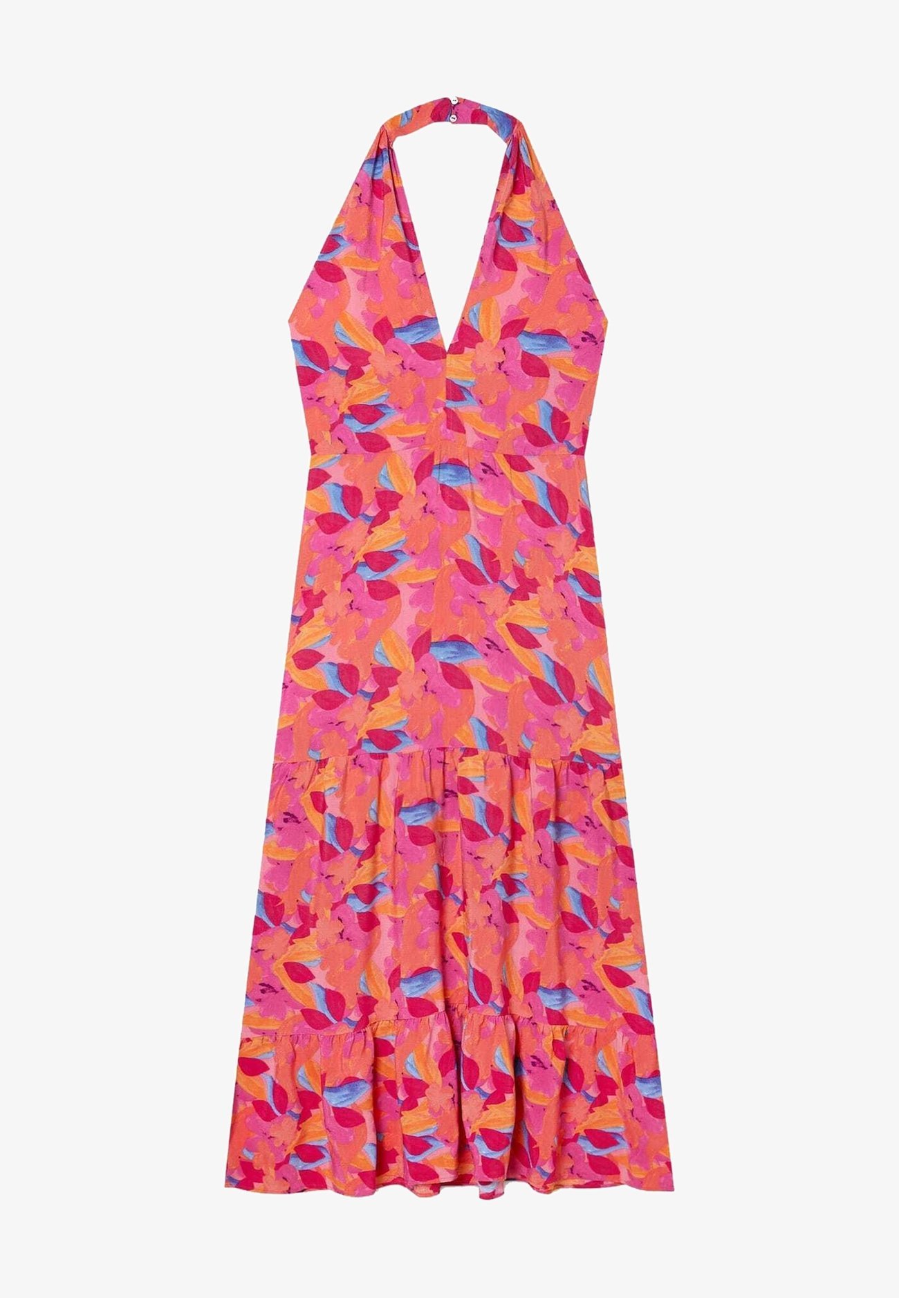 Stradivarius Maxikleid – meliertes Rosa