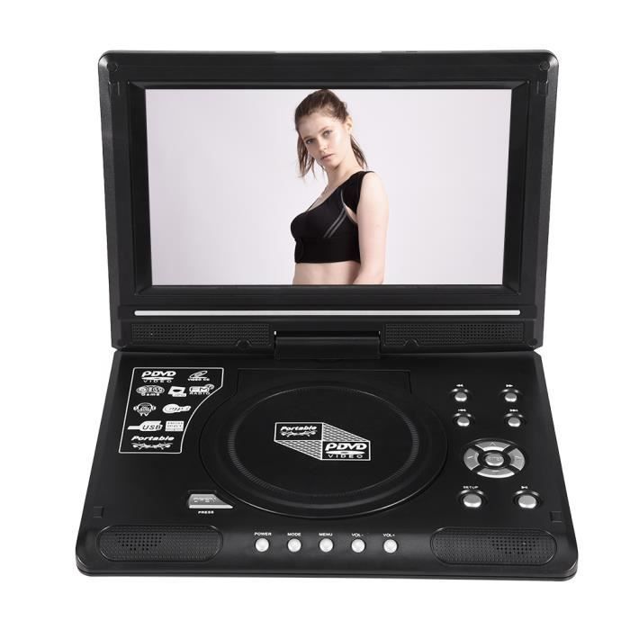 Portable DVD Player with 9-inch Rotating Screen, Large LCD, FM Radio, SD Card Slot, USB (EU plug) HB044