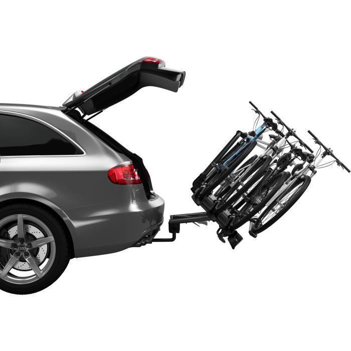 THULE - Porte-vélos pour 3 vélos - VeloCompact - Plateforme sur boule d'attelage - 13 broches - Noir