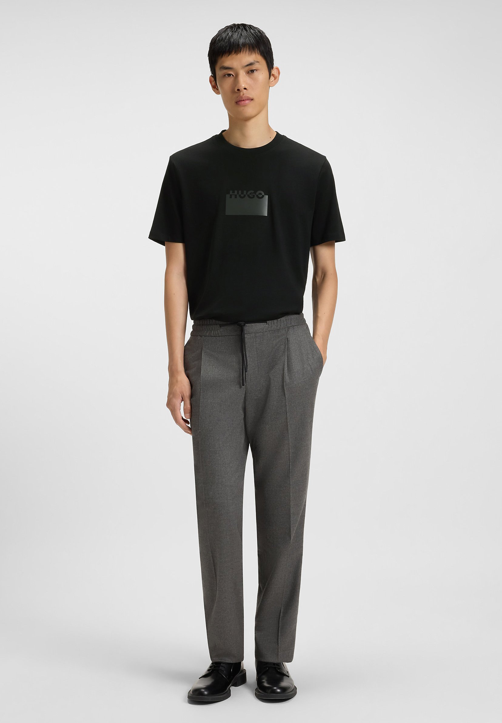 HUGO DELASTIO - T-shirt met print - zwart
