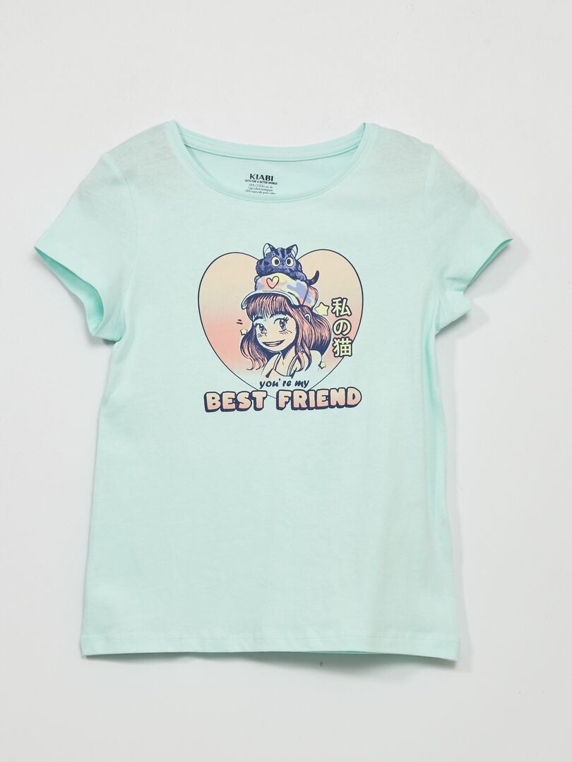 Bedrukt T-shirt - BLAUW
