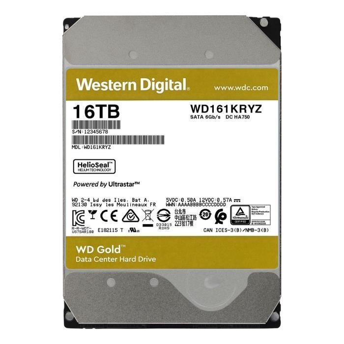 WD Gold™ - Internal hard drive - 16TB - 7200 rpm - 3.5