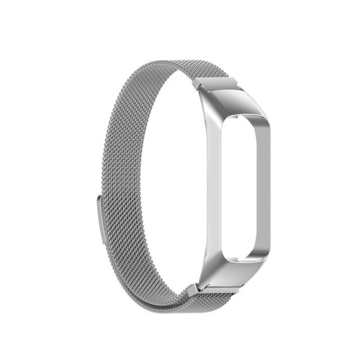 Bracelet Pour Montre Connectée De Montre En Acier Inoxydable Milanais Pour Samsung Galaxy Fit2 Sm-R220 -Argent