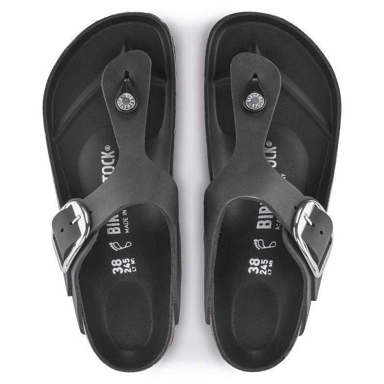 Gizeh Big Buckle Pelle oliata - Black Black