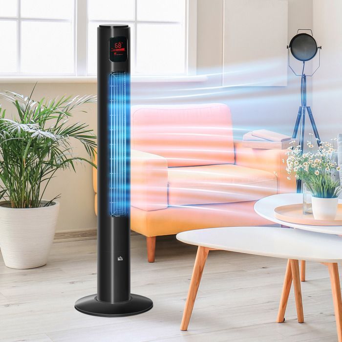 HOMCOM - Ventilador de torre - ABS - 31,5 x 31,5 x 117 cm - Negro