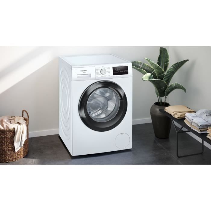 Lave-linge hublot SIEMENS WM14N248FR iQ300 - 8 kg - Induction - L60cm - 1400 trs/min - Classe A - Vapeur- Blanc