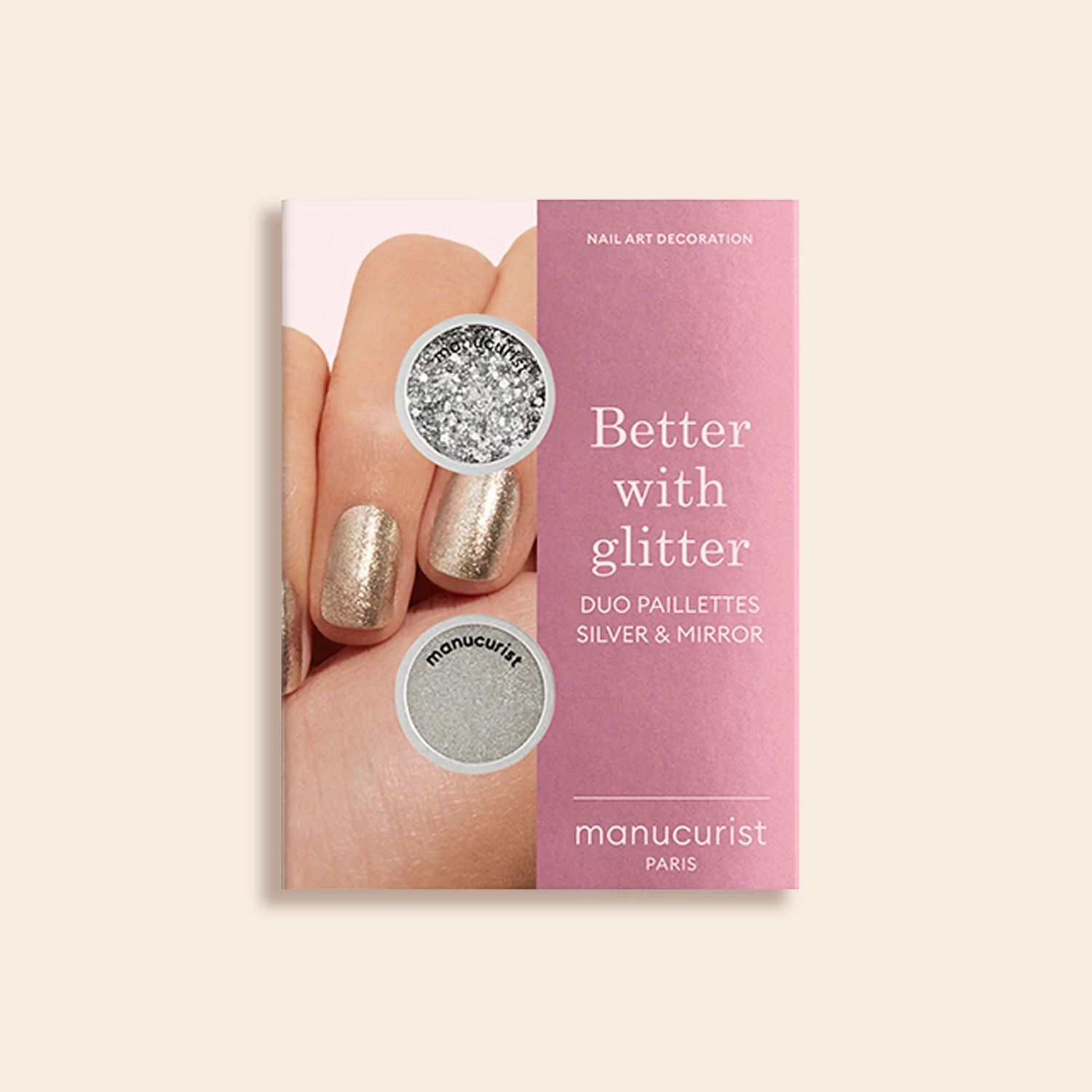 NAIL ART Duo Paillettes Silver & Mirror