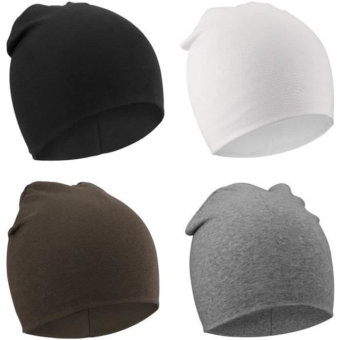 Gorros de bebé - Suaves y bonitos, tejidos a mano - Gorro para recién nacido y niño pequeño - Negro - Algodón - Niño