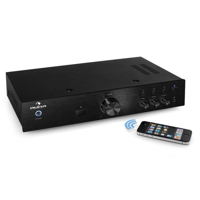 Lydforsterker - Auna AV2-CD508BT - Bluetooth HiFi-forsterker med 3 RCA-innganger - Svart
