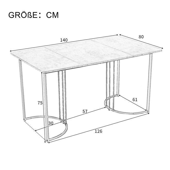 Juego de mesa de comedor de 140 × 80 cm con 4 sillas - Juego moderno de mesa y sillas para cocina/sala de estar - Sillas de terciopelo, color beige