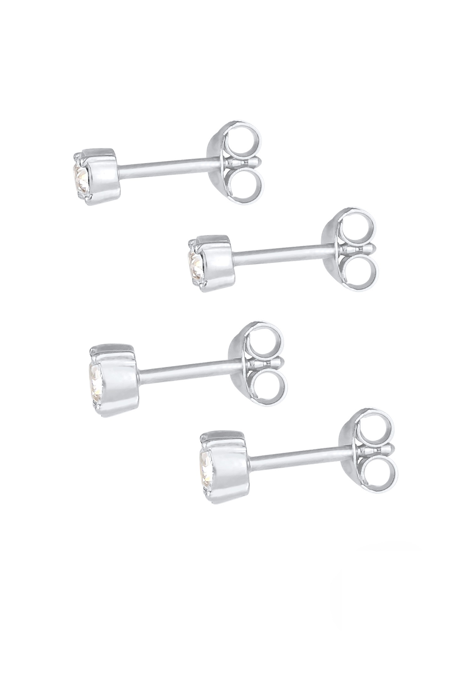Elli Dames clous d'oreilles set de 2 avec cristaux en argent sterling 925