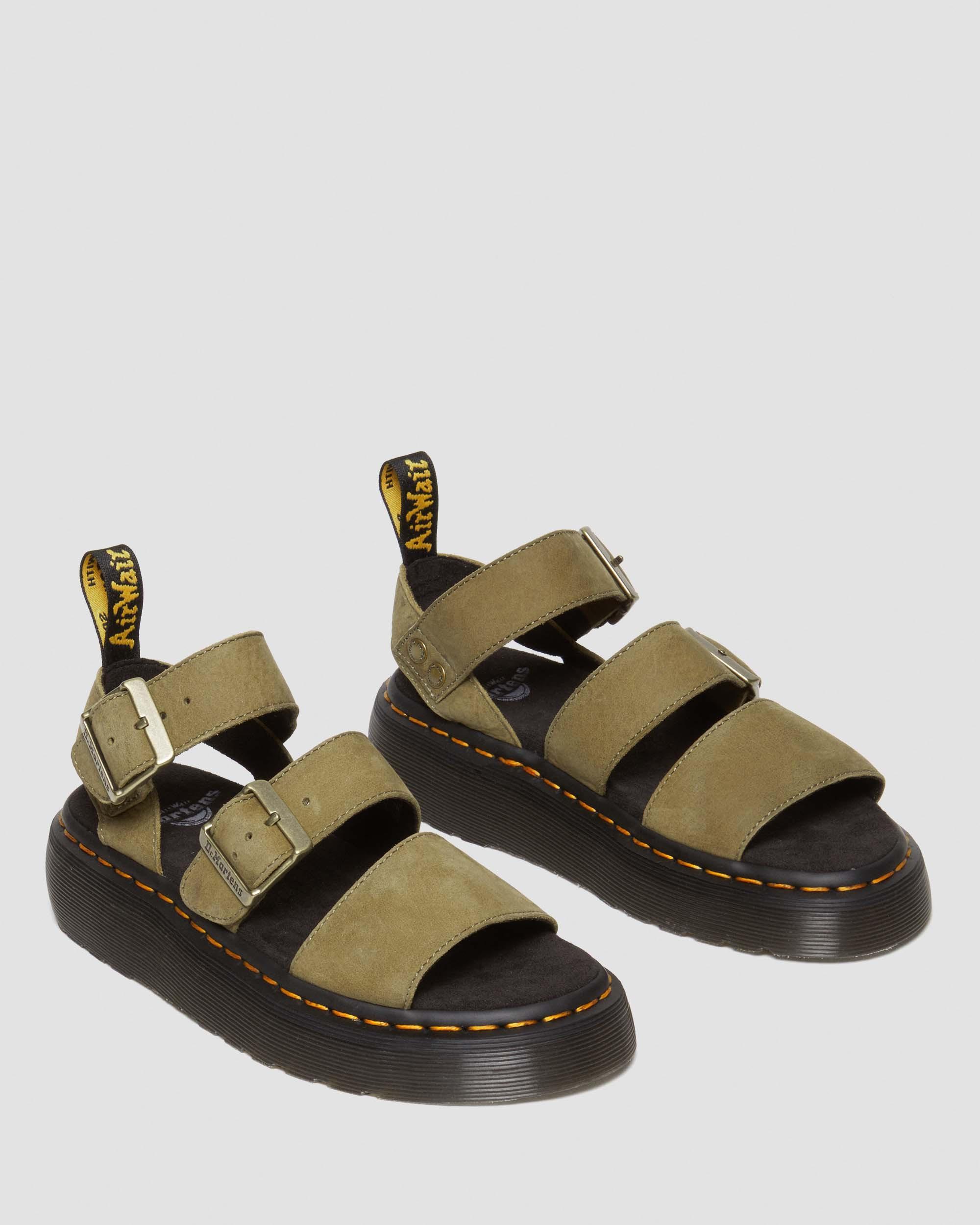 Gryphon Tumbled Nubuck Leder Plateausandalen