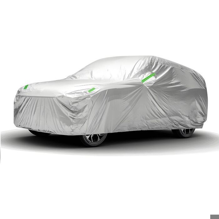 Wasserdichte SUV-Autoabdeckung 480 x 175 x 150 cm, silberfarben, für den Außenbereich, Schneeschutz