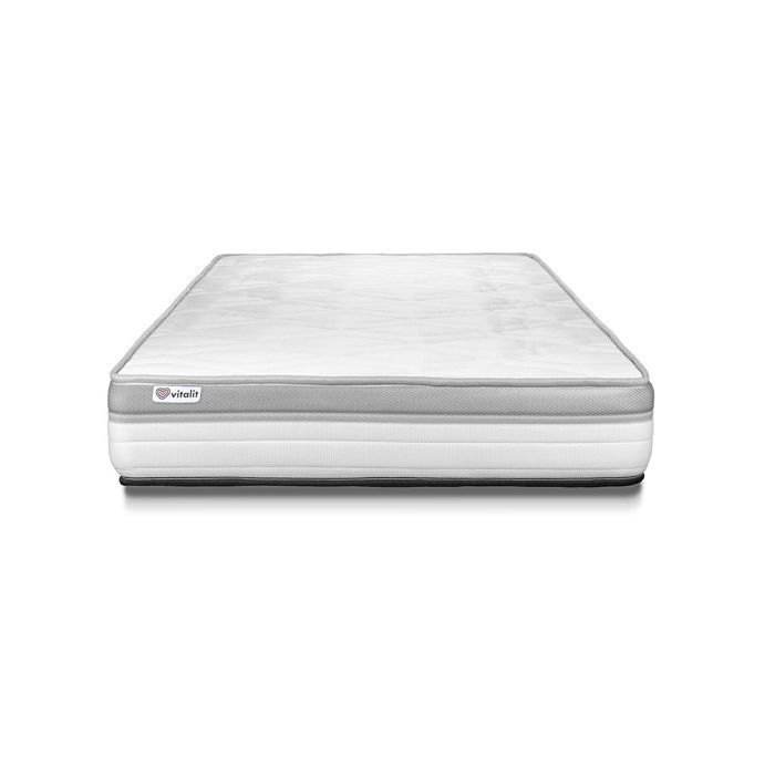 Ensemble Matelas Sommier 90x200 cm - Vital Relax Blanc