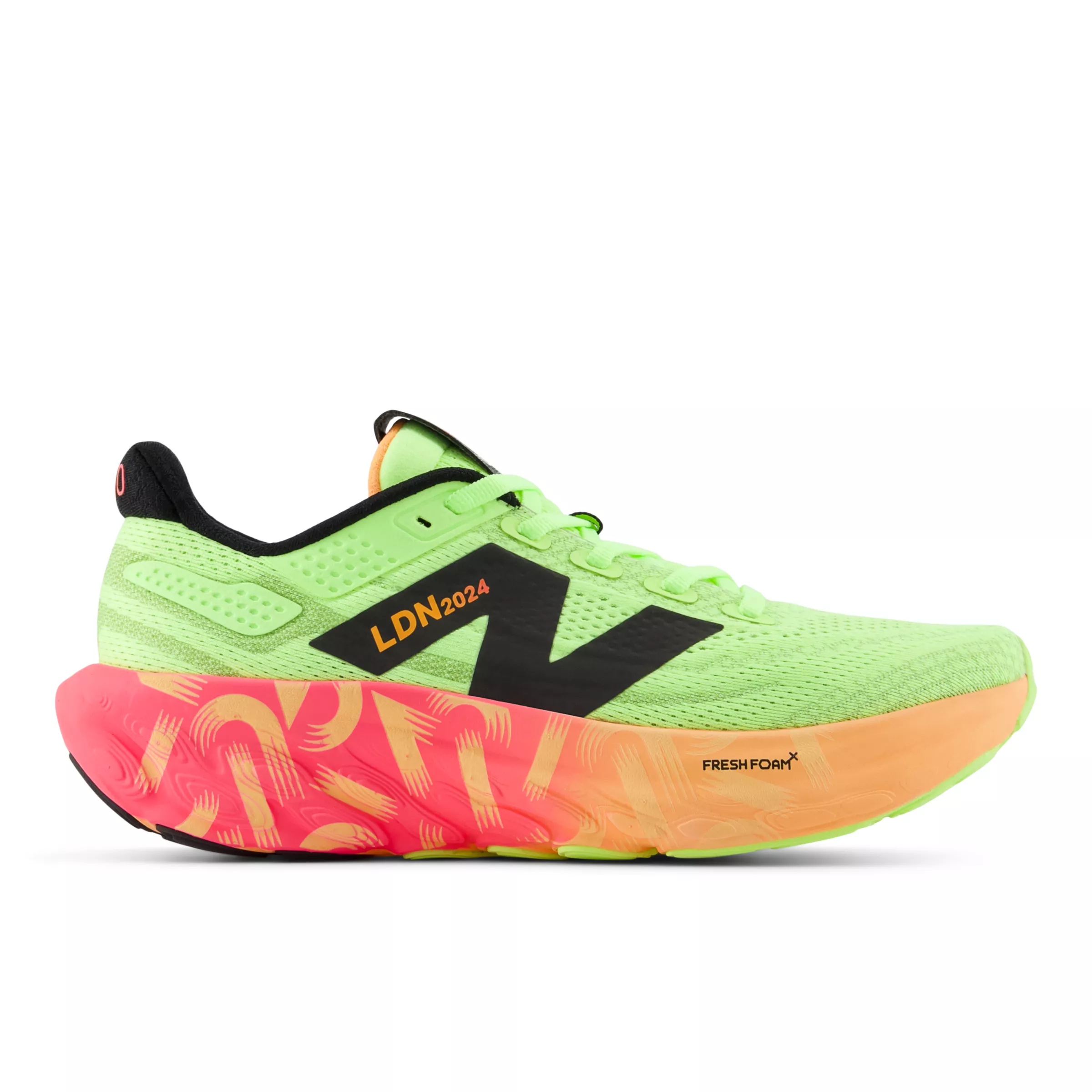 TCS London Marathon Fresh Foam X 1080 v13 Bleached lime glo con hot mango e neon pink