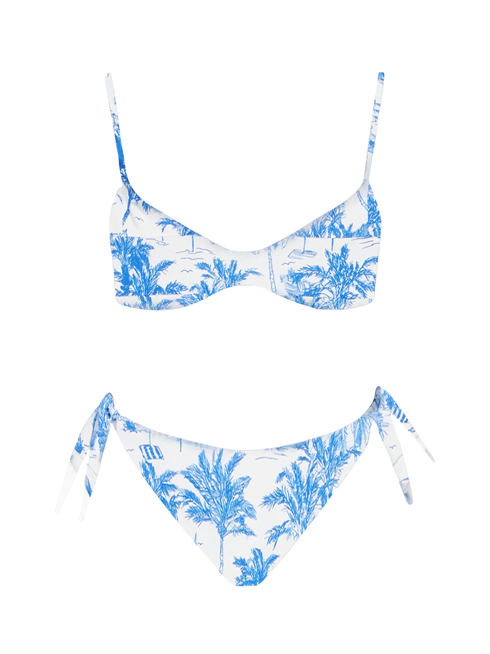 May Yali Toile de Jouy laag uitgesneden bralette bikini voor dames