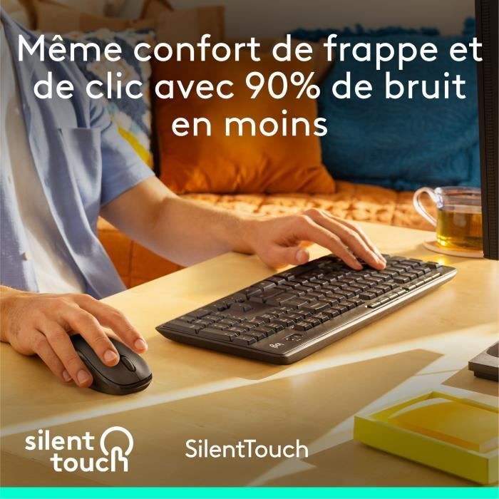Combo de teclado y ratón inalámbricos Logitech MK295 AZERTY - Negro