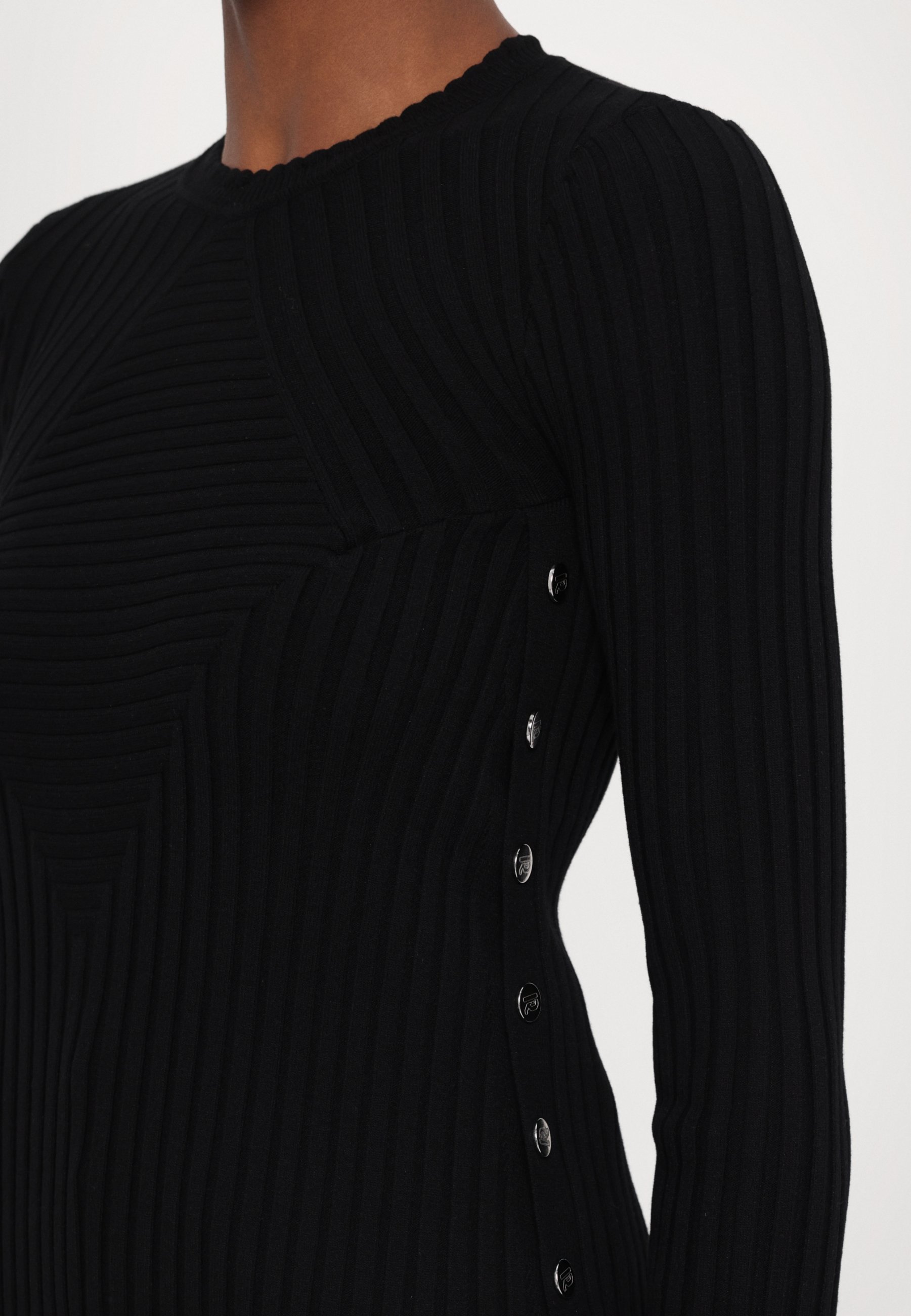 Rabanne top met lange mouwen - zwart