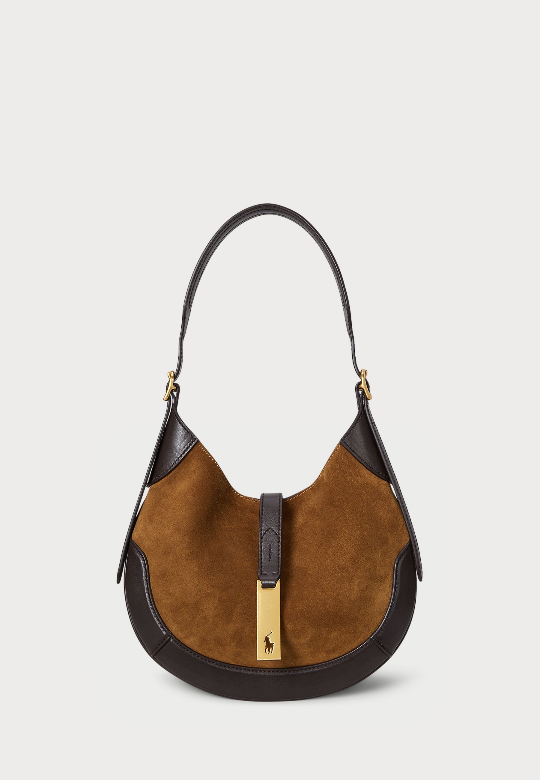 POLO ID SUEDE LEATHER SMALL SHOULDER BAG - Håndveske - maple/tobaccoPolo Ralph Lauren