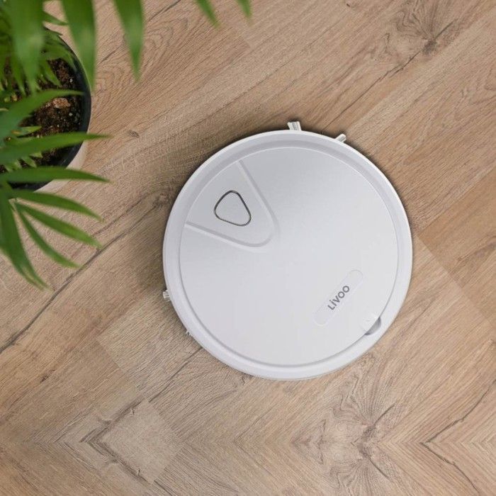 Robot aspirapolvere - LIVOO - Modello bianco - 800 Pa - 500 ml - Autonomia batteria 70 min