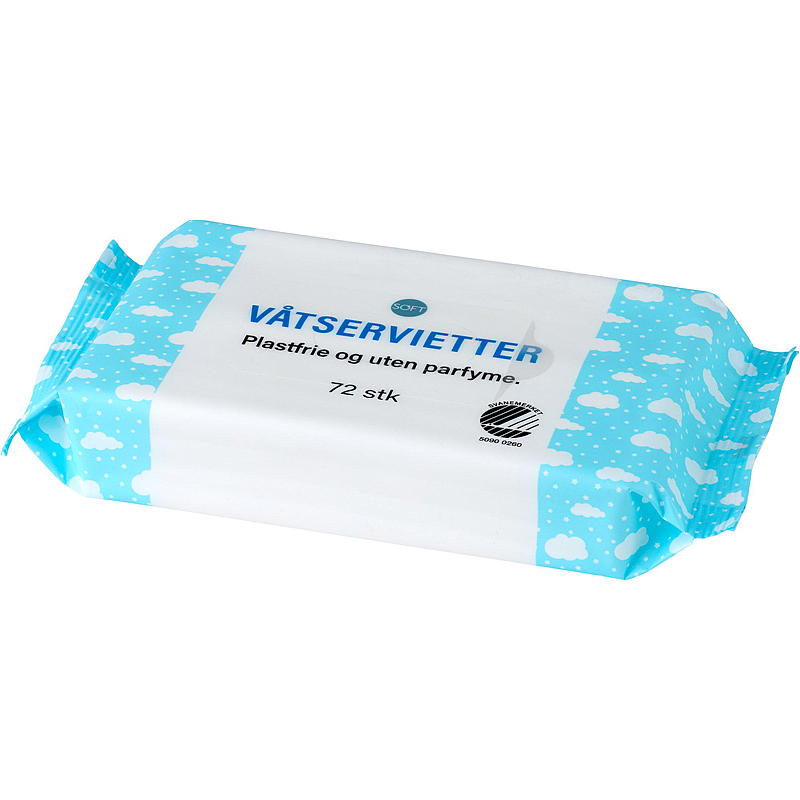 Lingettes humides douces, 72 pièces, douces et sans parfum
